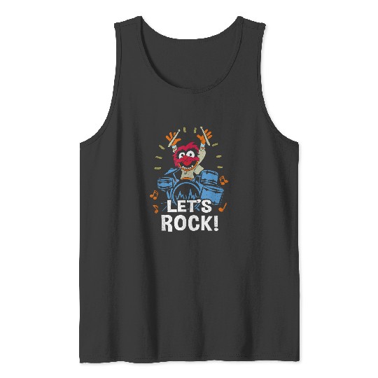 Discover Disney The Muppets Animal Let's Rock Drums Distressed Logo Tank Tops