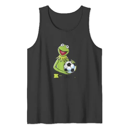 Disneyss The Muppets Kermit Soccer Ball Vintages Stencil Logo Tank Tops
