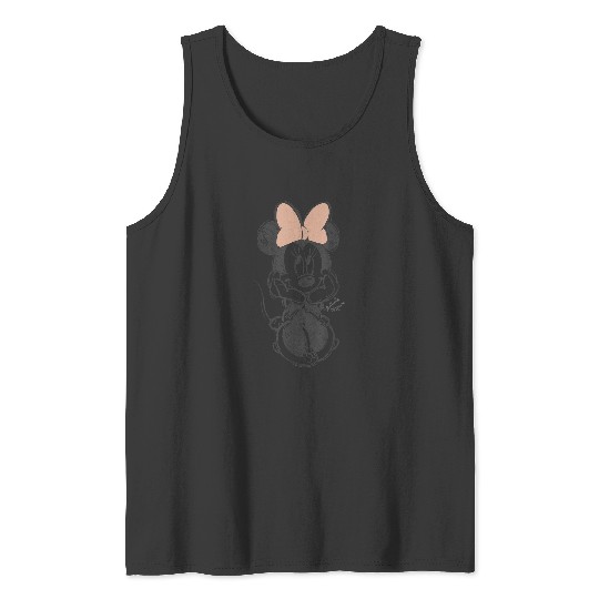 Discover Disney Minnie Mouse Classic Sketch Cute Portrait Tank Tops