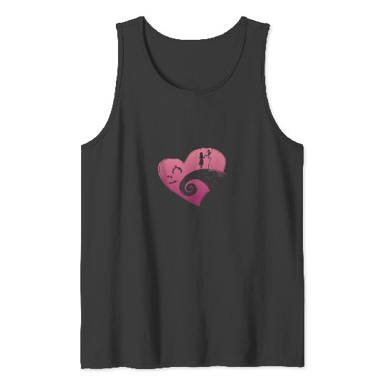 Disney The Nightmare Before Christmas Jack and Sally Heart Tank Top Tank Tops