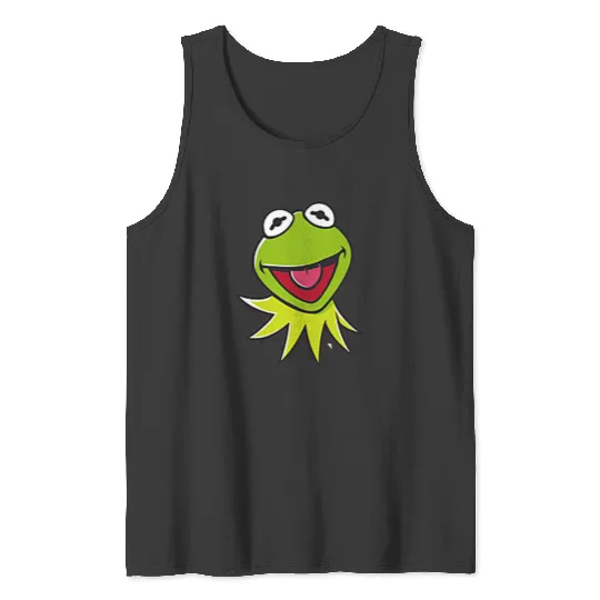 Disneyss The Muppets Kermit Happy Faces Left Chest Pocket Logo Tank Tops