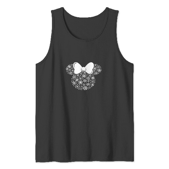 Discover Disney Minnie Mouse Icon Winter Holiday Christmas Snowflakes Long Sleeve T-Shirt Tank Tops