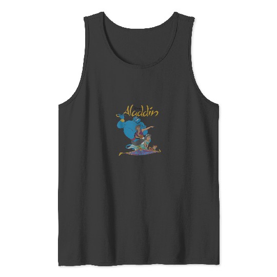 Discover Disney Aladdin Vintage Group Shot Logo Tank Top Tank Tops