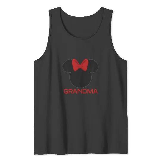 Discover Disney Minnie Mouse Grandma Red Bow Family Mothers Day Tank Tops