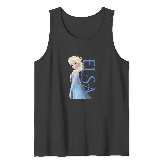 Discover Disney Frozen Elsa Snow Queen Sparkle Profile Logo Tank Tops