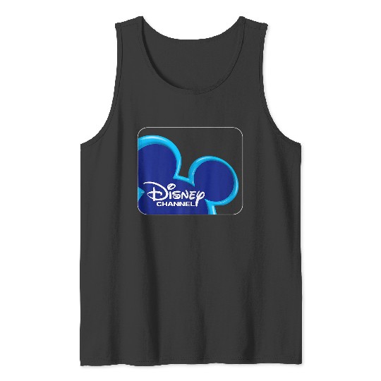 Disney Channel  Mickey Mouse Blue Retro 2000s Logo Premium Tank Tops