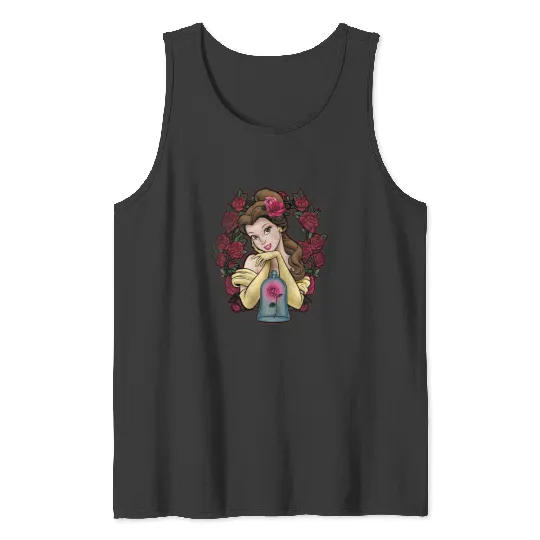 Disney Beauty And The Beast Belle Roses Graphic Hoodie Tank Tops
