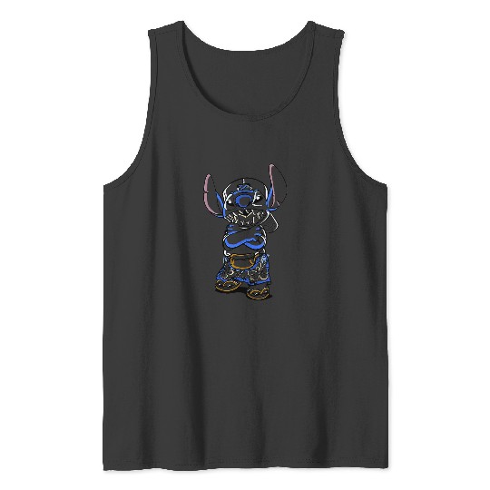 Discover Disney Lilo & Stitch Retro Vintage 90's Graffiti Stitch V-Neck Tank Tops