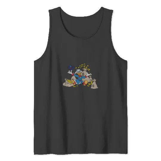 Disney Ducktales Scrooge Mcduck Coins Tank Tops