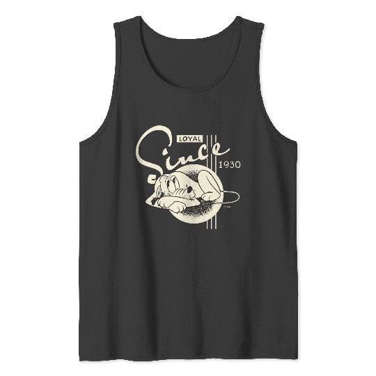 Discover Disney 100 Pluto Loyal Since 1930 Retro Vintage D100 Long Sleeve Tank Tops