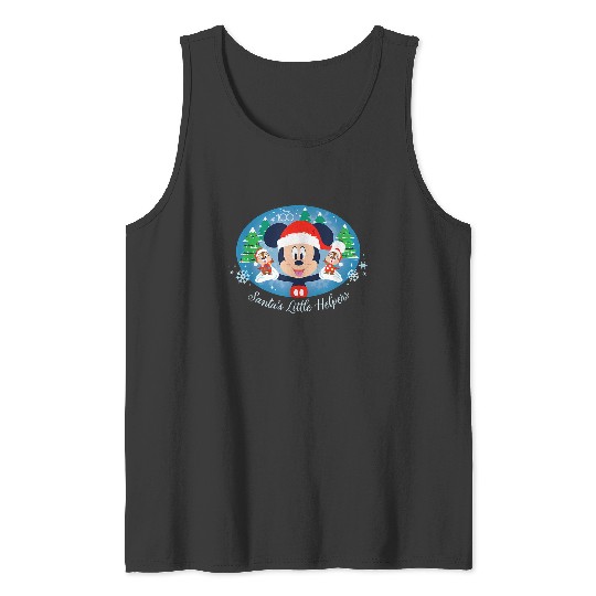 Discover Disney 100 Mickey Chip Dale Santa’s Little Helpers Christmas Tank Tops