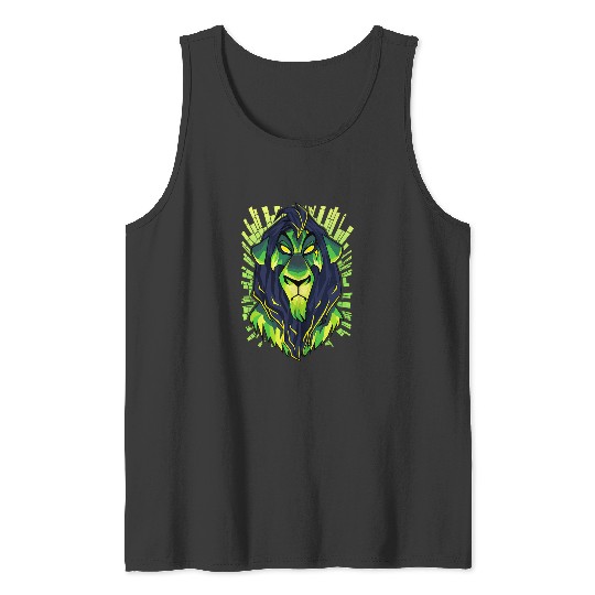 Discover Disney Lion King Scar Evil Green Geometric Graphic Hoodie Tank Tops