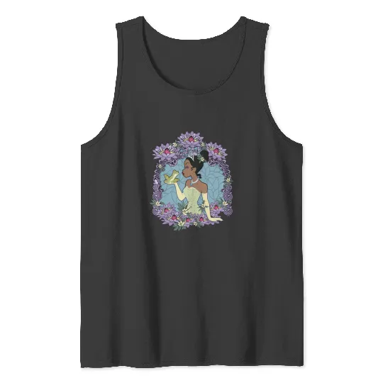 Discover Disney Princess And The Frog Tiana Floral Frame Portrait Tank Tops