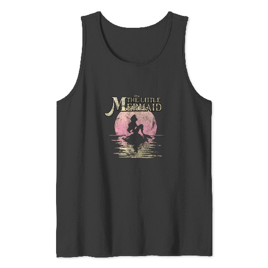 Discover Disney The Little Mermaid Sunset Silhouette Title Logo Tank Tops