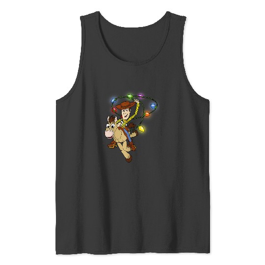 Discover Disney Toy Story Woody Christmas Light Lasso Tank Tops
