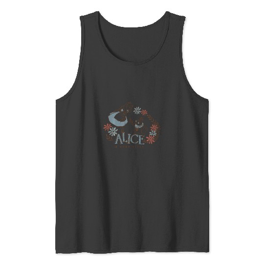 Discover Disney Alice In Wonderland Alice And White Rabbit Floral Tank Tops