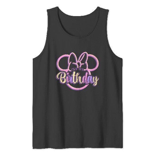 Discover Disney Minnie Mouse It's My Birthday Retro Minnie Ears Logo Premium Tank Tops