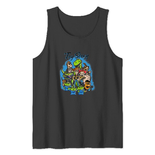 Disney Pixar Toy Story Airbrush Vintage Style Group Poster Tank Tops