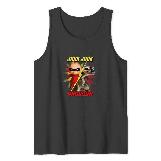 Disney Pixar The Incredibles 2 Jack-Jack vs. Raccoon Retro Tank Tops