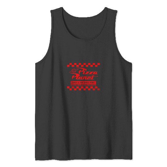 Discover Disney Pixar Toy Story Pizza Planet Checkered Logo Tank Top Tank Tops