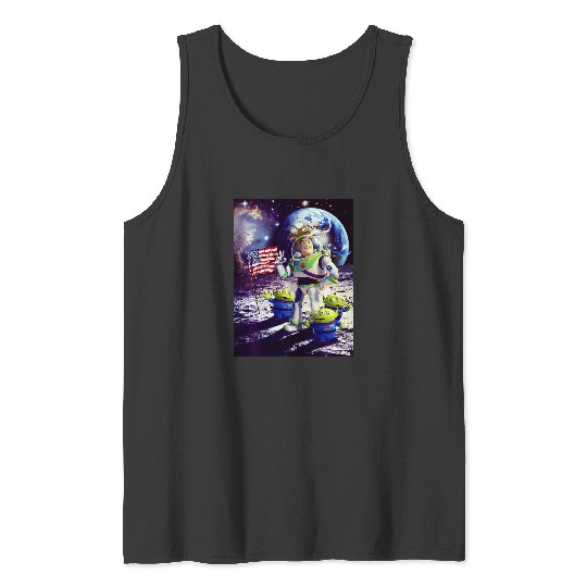 Discover Disney Pixar Toy Story Buzz And Aliens On The Moon Photo Tank Tops