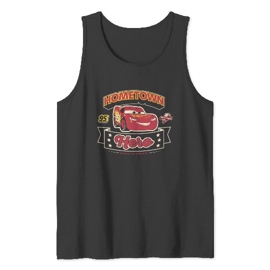 Discover Disney Pixar Cars 2 Hometown Hero McQueen Retro Chest Logo Long Sleeve Tank Tops