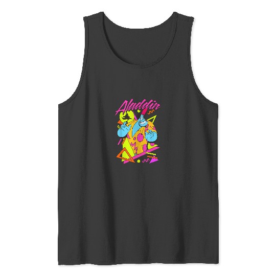 Disney Aladdin Genie 90s Style Retro  Portrait Tank Tops