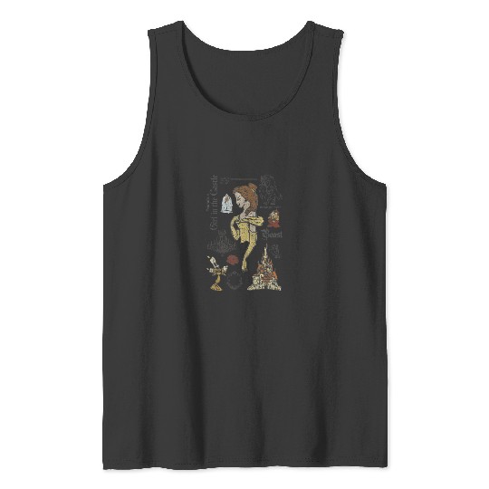 Discover Disney Beauty And The Beast Characters Sketched Tank Tops