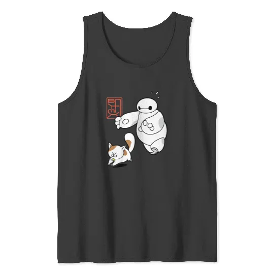 Disneyss Big Hero 6 Baymax Chasing Mochi Cute shots Tank Tops