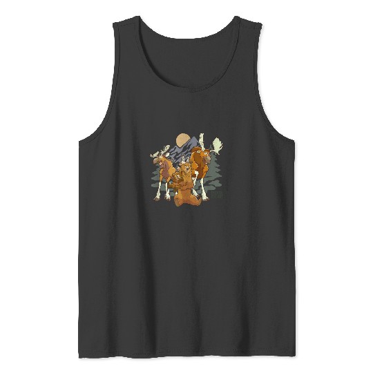 Disney Brother Bear Moose Bear Midnight Mountain Tank Tops
