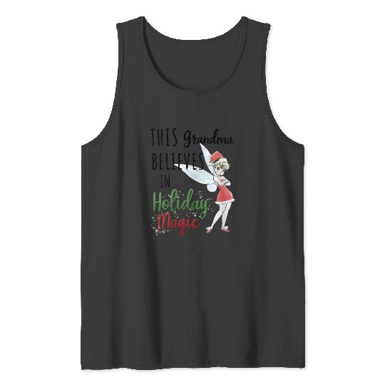 Womens Disney Peter Pan Christmas Tinker Bell Holiday Magic Grandma V-Neck Tank Tops
