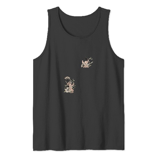 Disney Lilo Stitch Bohemian Flower Corners Tank Tops
