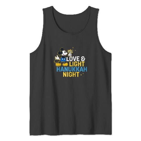 Disney Mickey Mouse Love & Light Happy Hanukkah Raglan Baseball Tee Tank Tops