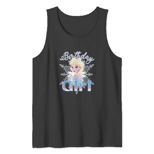Discover Disneyss Frozen Princess Elsa Birthday Girl Big Chest Logo Tank Tops