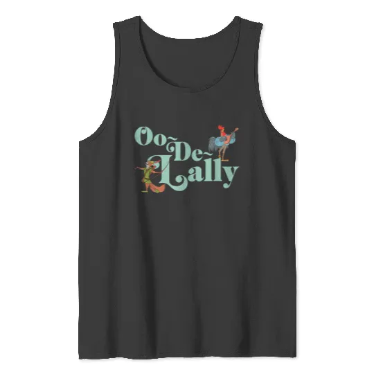 Disneyss Robin Hood Oo de lally Iconic Quote Chest Text Logo Tank Tops