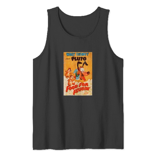 Womens Disney Pluto Food for Feudin’ with Chip ‘n Dale V-Neck Tank Tops