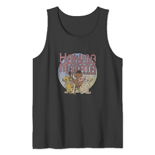 Womens Disney Lion King Retro Hakuna Matata Simba And Friends V-Neck Tank Tops