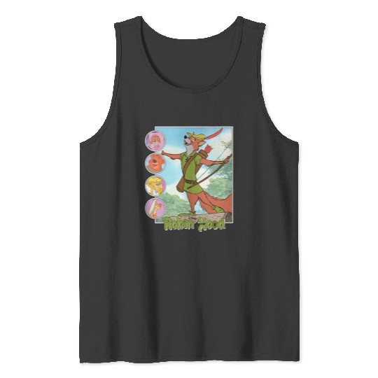 Womens Disney Robin Hood Classic Disney Film Retro V-Neck Tank Tops