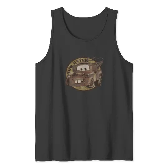 Discover Disney Pixar Cars Tow Mater Rusty Gear  Logo T-S Tank Tops