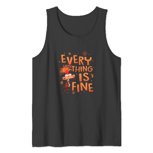 Disney Pixar Inside Out 2 Everything Is Fine Anxiety Logo Tank Tops