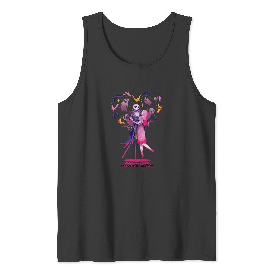 Disney The Nightmare Before Christmas Jack Sally Scary Love Tank Tops