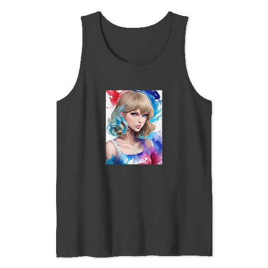 Discover Beautiful Art of the Singer DA135B  : Vintage Taylor The Eras Tour , The Eras Tour Taylor Version, THE ERAS TOUR , Taylor Tank Tops
