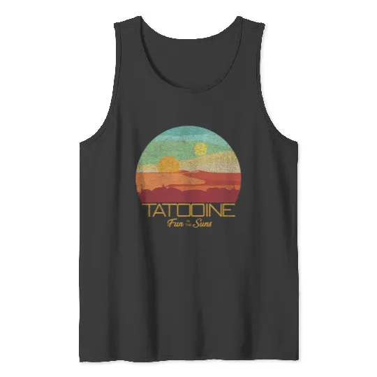 Star Wars Tatooine Postcard Fun in the Sun Vintage Disney+ Tank Tops