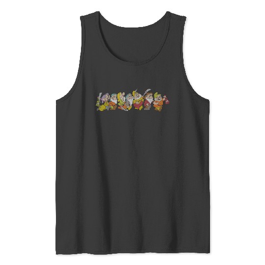 Disneyss Snow White And The Seven Dwarfs Marching In Line Tank Tops