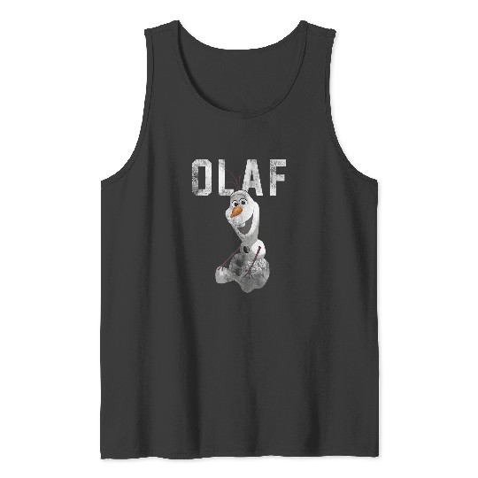 disney frozenss Cute Olaf Distressed Big Chest Portrait Tank Tops