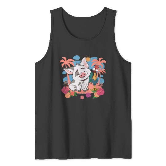 Disneyss Moana 2 Cute Pua Hei Hei Best Friends Tropical Logo Tank Tops