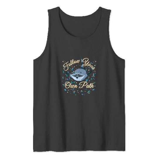 Disney Pocahontas Meeko Follow Your Own Path Text Tank Tops
