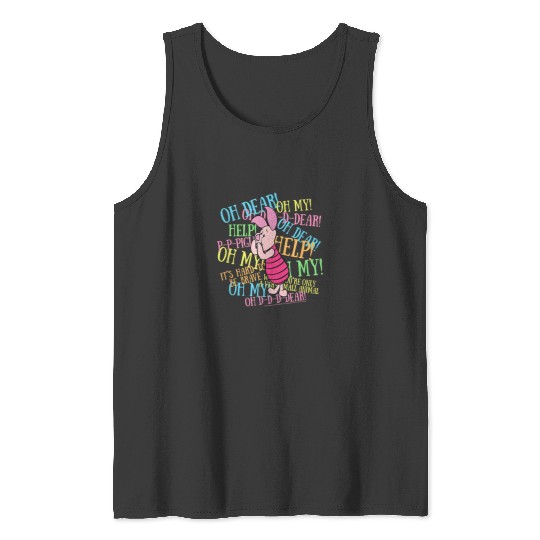 Disney Winnie The Pooh Piglet Scared Quotes Tank Tops