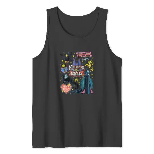 Disney Villains Mistress Of Evil Wicked All The Time Retro Zip Hoodie Tank Tops