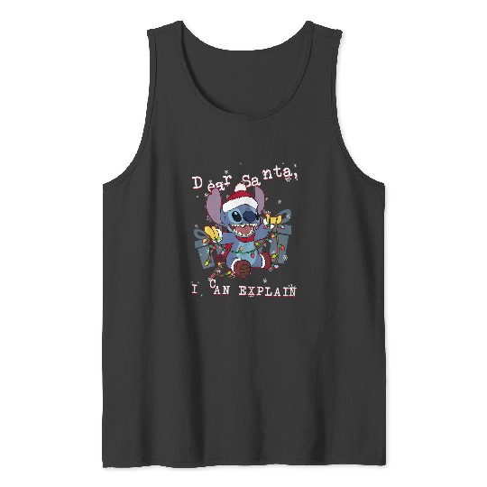 Disneys lilo stitch christmas dear santa i can explain long sleeve Tank Tops